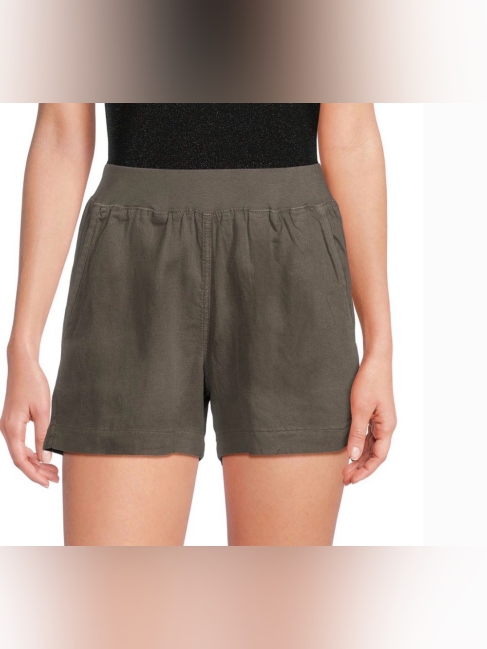 Faherty Hunter Green Arlie Linen Blend Shorts. Size M